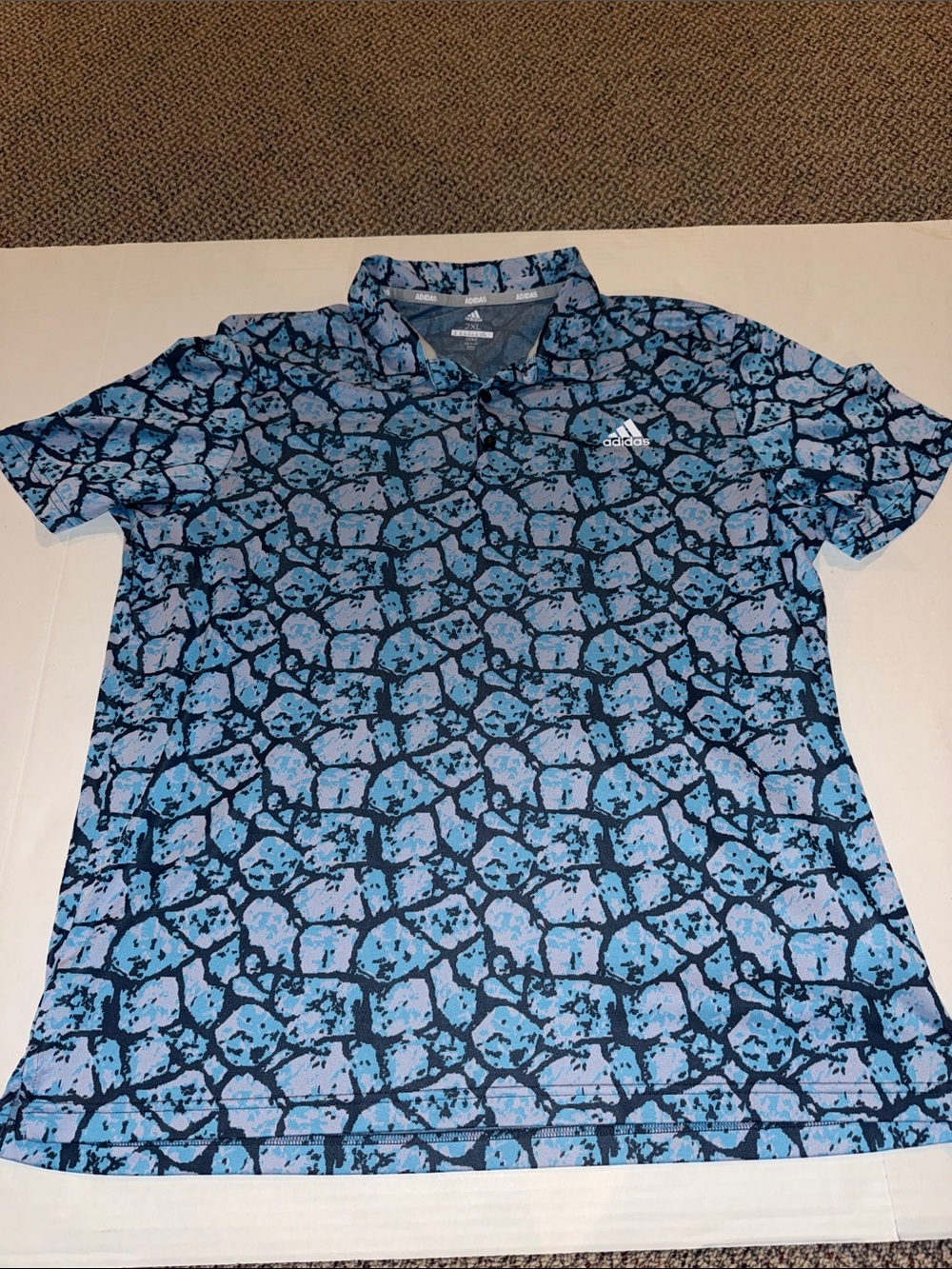 Adidas Men’s Blue Graphic Print Polo